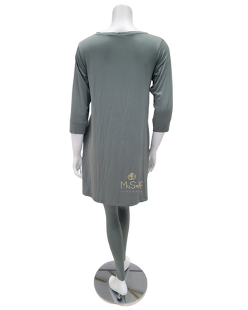 Oh! Zuza OZ210PJ Agave Green Accented Tunic Style Modal Pajamas Set myselflingerie.com
